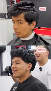 transformación de imagen masculina en barbería